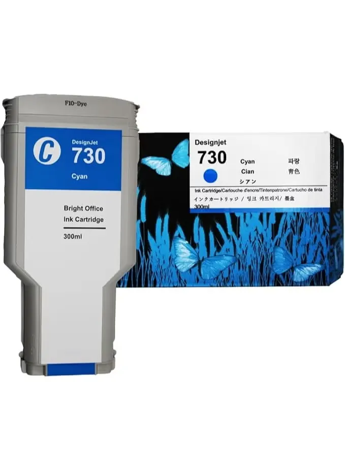 HP 730 Cyan Ink Cartridge P2V71A for HP DesignJet T1600 T1700 T2600 Plotter Printers