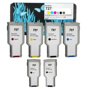 HP 727 Ink Cartridge 300ml Full Set 6 Colors Photo Black Matte Black Cyan Magenta Yellow Gray for HP DesignJet T920 T930  Plotter Printers