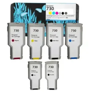HP 730 Ink Cartridge 300ml Full Set 6 Colors Photo Black Matte Black Cyan Magenta Yellow Gray for HP DesignJet T1600 T1700 T2600 Plotter Printers